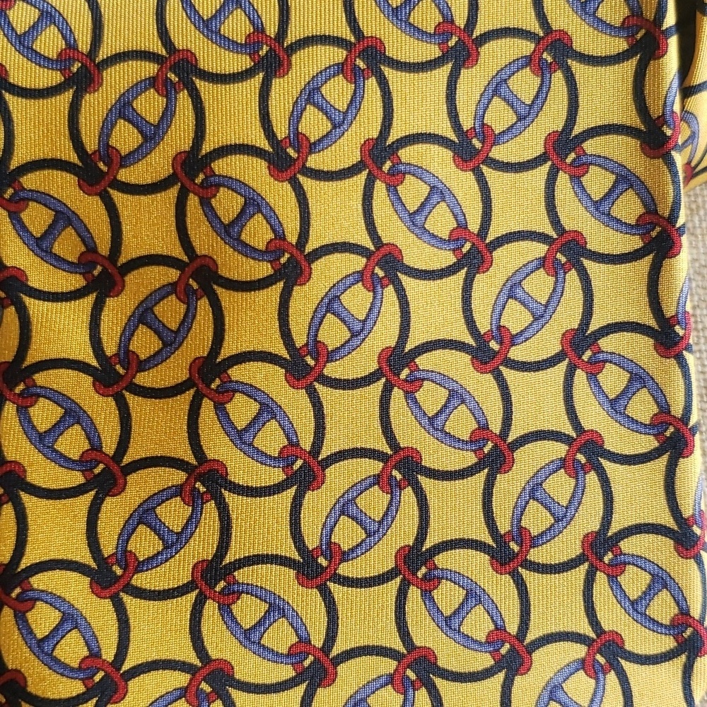 Gucci yellow gold and black silk tie - Picture 2 of 4